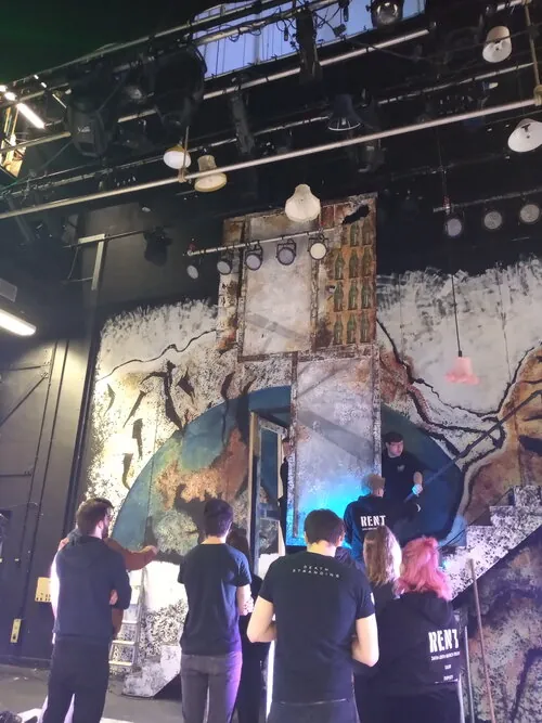 Rent stage set during theatre preparation