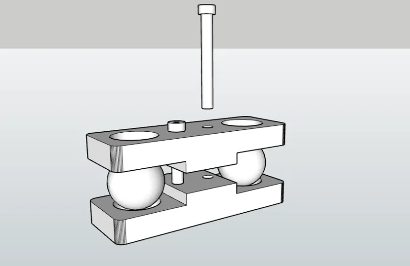 CAD design of a mechanical component with rounded joints