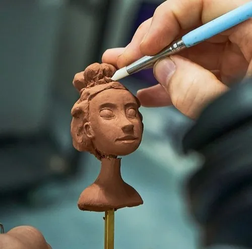 Sculpting the hair on a small character head for the Olbas Oil advert