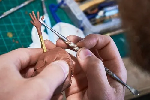 Sculpting a small puppet hand