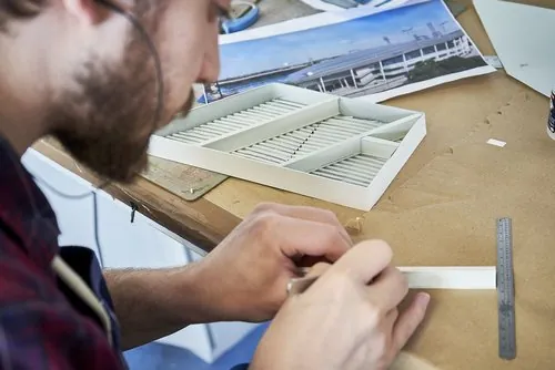 Making miniature stadium seating at the workbench