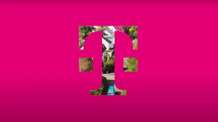 Deutsche Telekom logo on a magenta background